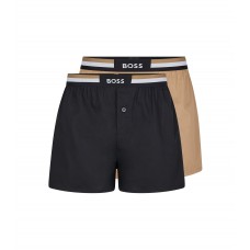 Hugo Boss Two-pack of pyjama shorts with signature-stripe waistbands 50469762-260 Beige