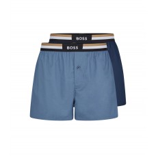 Hugo Boss Two-pack of pyjama shorts with signature-stripe waistbands 50469762-438 Blue