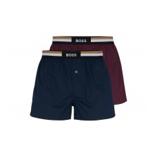 Hugo Boss Two-pack of pyjama shorts with signature-stripe waistbands 50469762-505 Dark Purple