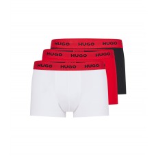 Hugo Boss Three-pack of logo-waistband trunks in stretch cotton 50469766-972 Black/Red/White