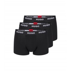 Hugo Boss Three-pack of logo-waistband trunks in stretch cotton 50469786-001 Black