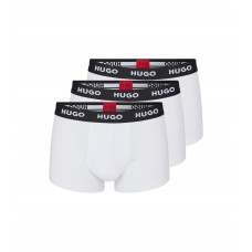 Hugo Boss Three-pack of logo-waistband trunks in stretch cotton 50469786-100 White