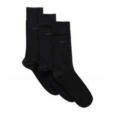 Hugo Boss Three-pack of regular-length socks in stretch fabric hbeu50469839-001 Black
