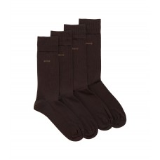 Hugo Boss Two-pack of regular-length socks in stretch fabric hbeu50469848-206 Dark Brown