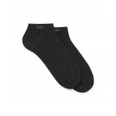 Hugo Boss Two-pack of ankle-length socks in stretch fabric hbeu50469849-012 Dark Grey