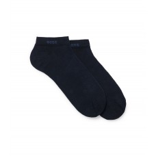 Hugo Boss Two-pack of ankle-length socks in stretch fabric hbeu50469849-401 Dark Blue