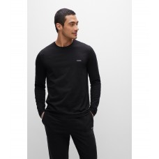 Hugo Boss Stretch-cotton regular-fit T-shirt with embroidered logo 50470144-001 Black