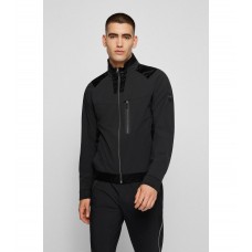 Hugo Boss Regular-fit zip-up jacket in water-repellent fabric 50470280-001 Black