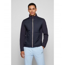 Hugo Boss Padded water-repellent jacket with multi-coloured trims 50470302-402 Dark Blue