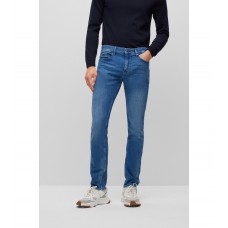 Hugo Boss Slim-fit jeans in blue Italian cashmere-touch denim 50470506-420 Blue
