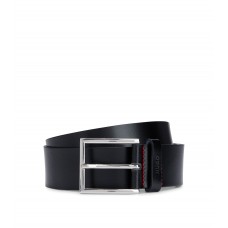 Hugo Boss Leather belt with logo-embossed keeper 50470639-001 Black