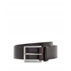 Hugo Boss Leather belt with logo-embossed keeper 50470639-202 Dark Brown