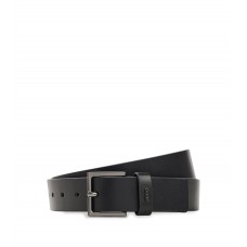 Hugo Boss Smooth-leather belt with logo keeper 50470652-001 Black