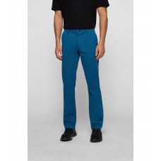 Hugo Boss Slim-fit trousers in stretch-cotton satin 50470813-424 Blue