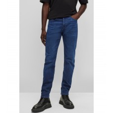 Hugo Boss Tapered-fit jeans in dark-blue super-stretch denim 50471005-417 Dark Blue