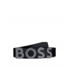 Hugo Boss Italian-leather belt with logo plaque buckle 50471128-002 Black