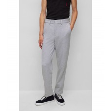 Hugo Boss Slim-fit trousers in super-flex melange cotton 50471136-081 Light Grey