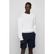 Hugo Boss Chunky-structure relaxed-fit sweater in a cotton blend 50471143-100 White