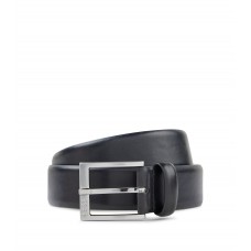 Hugo Boss Italian-leather belt with silver-toned buckle 50471170-001 Black