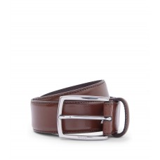 Hugo Boss Italian-made polished-leather belt with stitching detail 50471174-210 Brown