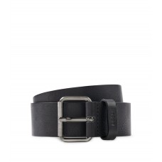 Hugo Boss Italian-leather belt with gunmetal-effect hardware 50471299-001 Black