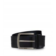 Hugo Boss Italian-leather belt with stitching detail 50471307-001 Black