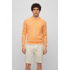 Hugo Boss Crew-neck sweater in cotton and cashmere with logo 50471343-833 Light Orange