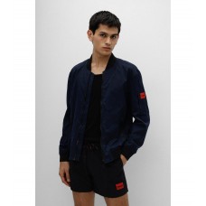 Hugo Boss Slim-fit jacket in stretch fabric with logo label 50471363-405 Dark Blue