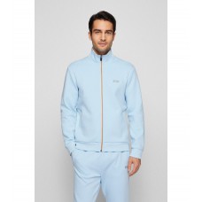 Hugo Boss Cotton-blend zip-up sweatshirt with multi-coloured details 50471906-453 Light Blue
