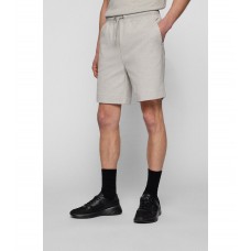 Hugo Boss Stretch-cotton shorts with mouliné effect and adjustable drawcord 50472268-037 Grey