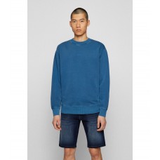 Hugo Boss Crew-neck sweatshirt in French terry with layered logo 50472271-424 Blue