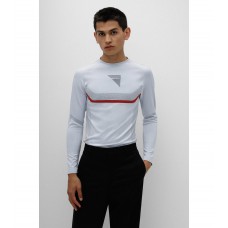 Hugo Boss Extra-slim-fit performance-stretch sweatshirt with capsule logo 50472601-100 White