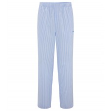 Hugo Boss Logo-embroidered pyjama bottoms in striped cotton poplin 50472849-470 Light Blue