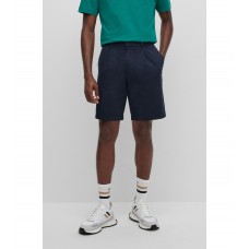 Hugo Boss Pleat-front shorts in stretch-cotton gabardine 50472878-404 Dark Blue