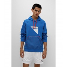 Hugo Boss Slim-fit hooded sweatshirt with decorative reflective logo 50472920-435 Blue