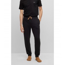 Hugo Boss Stretch-cotton tracksuit bottoms with embroidered logo 50473000-006 Black