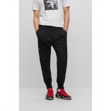 Hugo Boss Cuffed slim-fit trousers in performance-stretch twill 50473355-001 Black