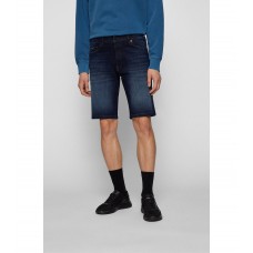 Hugo Boss Regular-fit shorts in blue super-stretch denim 50473416-412 Dark Blue