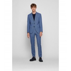 Hugo Boss Slim-fit suit in micro-patterned virgin wool 50473609-497 Light Blue