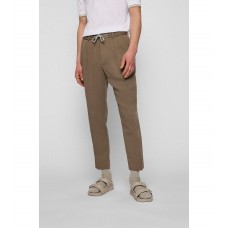 Hugo Boss Tapered-fit trousers with drawstring waist 50473697-380 Light Green