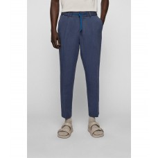 Hugo Boss Tapered-fit trousers with drawstring waist 50473697-404 Dark Blue