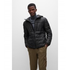 Hugo Boss Lightweight hooded puffer jacket with zipped chest pocket 50473894-001 Black