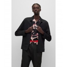 Hugo Boss Slim-fit washable shirt jacket in super-flex cotton 50474389-001 Black