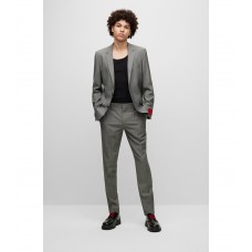 Hugo Boss Patterned slim-fit suit in a performance-stretch wool blend 50474634-050 Light Grey