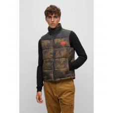 Hugo Boss Slim-fit gilet with camouflage print and incorporated logos 50474653-960 Patterned