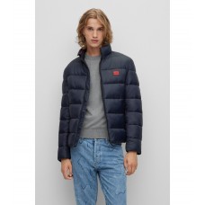 Hugo Boss Slim-fit puffer jacket with red logo label 50474655-405 Dark Blue
