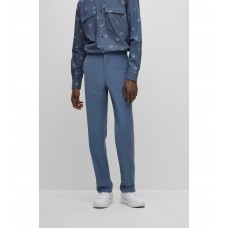 Hugo Boss Regular-fit trousers in a performance-stretch wool blend 50474874-459 Light Blue