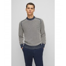 Hugo Boss Crew-neck sweater in cotton and kapok 50474881-404 Dark Blue