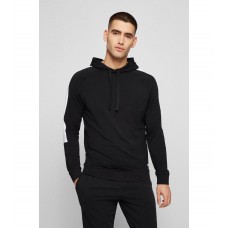 Hugo Boss Colour-blocked hooded sweatshirt with contrast logo 50474934-001 Black