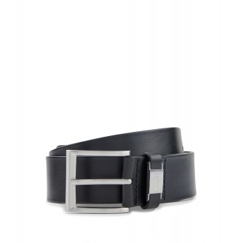 Hugo Boss Italian-leather belt with branded metal trim 50475116-001 Black